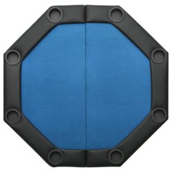 Pokerbord sammenleggbart 8 spillere blå 108x108x75 cm