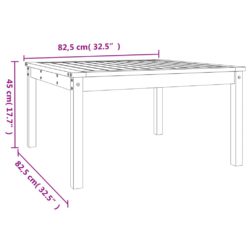 Hagebord grå 82,5×82,5×45 cm heltre furu