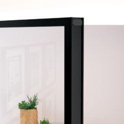 Innerdør svart 93×201,5 cm herdet glass og aluminium slank