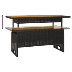 Hagebord svart 100x50x43/63 cm heltre akasie og polyrotting