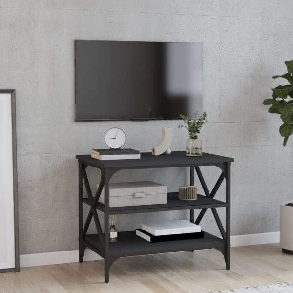 TV-benk svart 60x40x50 cm konstruert tre