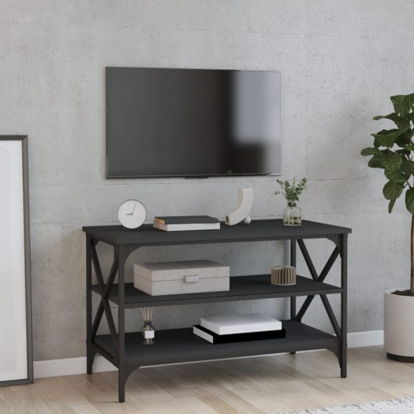vidaXL TV-benk svart 80x40x50 cm konstruert tre