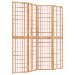 Sammenleggbar romdeler 4 paneler japansk stil 160×170 cm svart