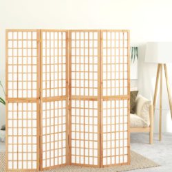 vidaXL Sammenleggbar romdeler 4 paneler japansk stil 160×170 cm svart