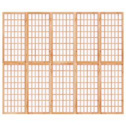 Sammenleggbar romdeler 5 paneler japansk stil 200×170 cm svart