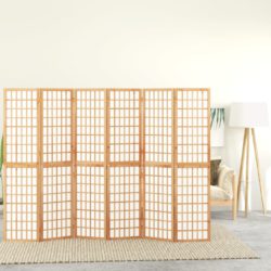 vidaXL Sammenleggbar romdeler 6 paneler japansk stil 240×170 cm svart