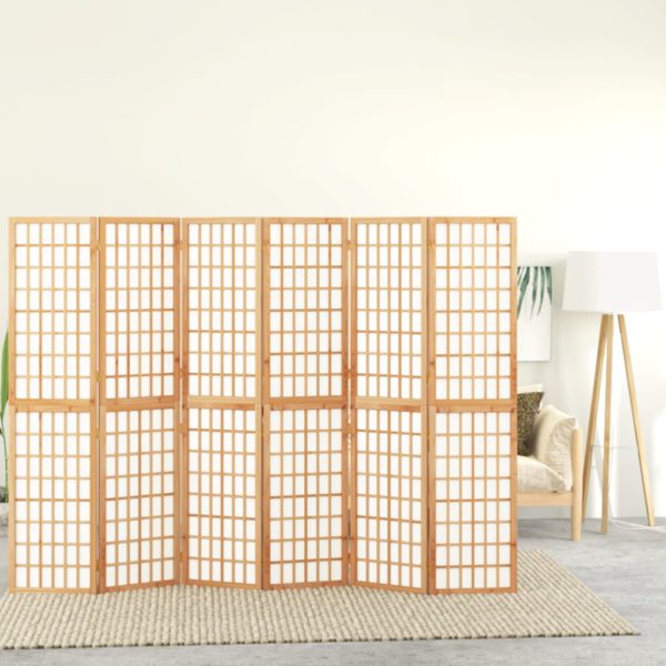 vidaXL Sammenleggbar romdeler 6 paneler japansk stil 240×170 cm svart