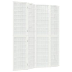 Sammenleggbar romdeler 4 paneler japansk stil 160×170 cm hvit