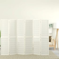 vidaXL Sammenleggbar romdeler 6 paneler japansk stil 240×170 cm hvit