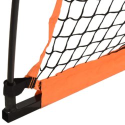 Baseballnett oransje og svart 183x182x183 cm stål og polyester