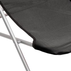 Foldbare strandstoler 2 stk svart textilene pulverlakkert stål