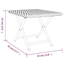 Sammenleggbart bord brun 45x35x32 cm polyrotting