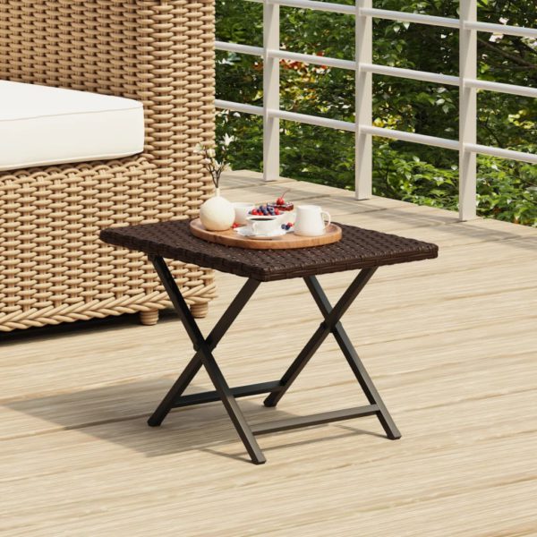 Sammenleggbart bord brun 45x35x32 cm polyrotting