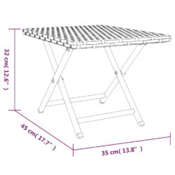 Sammenleggbart bord grå 45x35x32 cm polyrotting