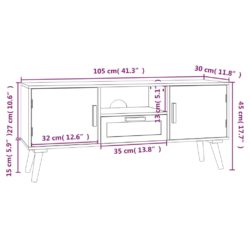 TV-benk med dører 105x30x45 cm konstruert tre