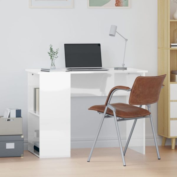 vidaXL Skrivebord høyglans hvit 100x55x75 cm konstruert tre