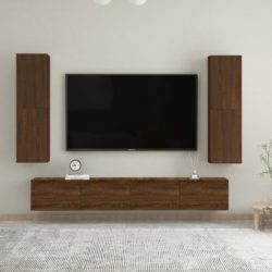 Vegghengt TV-benk brun eik 30,5x30x110 cm
