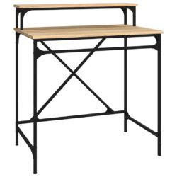 Skrivebord sonoma eik 80x50x90 cm konstruert tre og jern