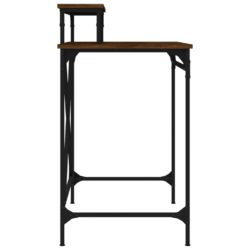 Skrivebord brun eik 80x50x90 cm konstruert tre og jern