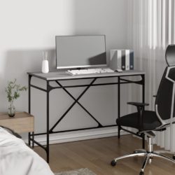 Skrivebord grå sonoma 100x50x75 cm konstruert tre og jern