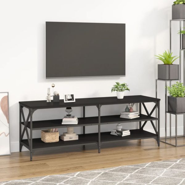 vidaXL TV-benk svart 140x40x50 cm konstruert tre