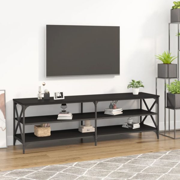 TV-benk svart 160x40x50 cm konstruert tre