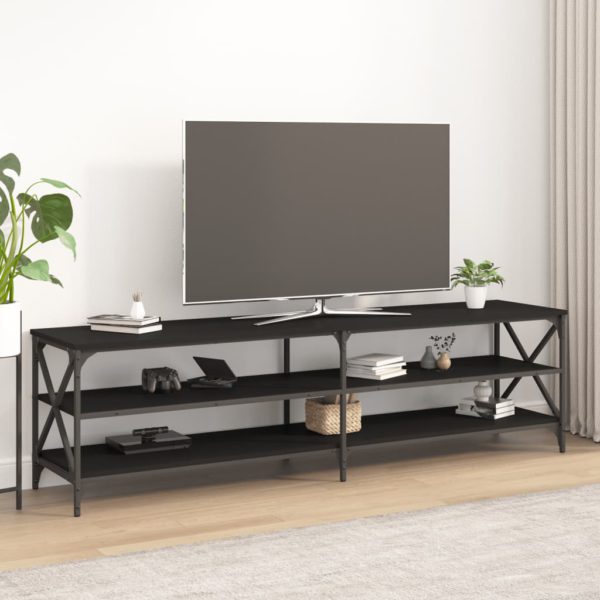 TV-benk svart 180x40x50 cm konstruert tre