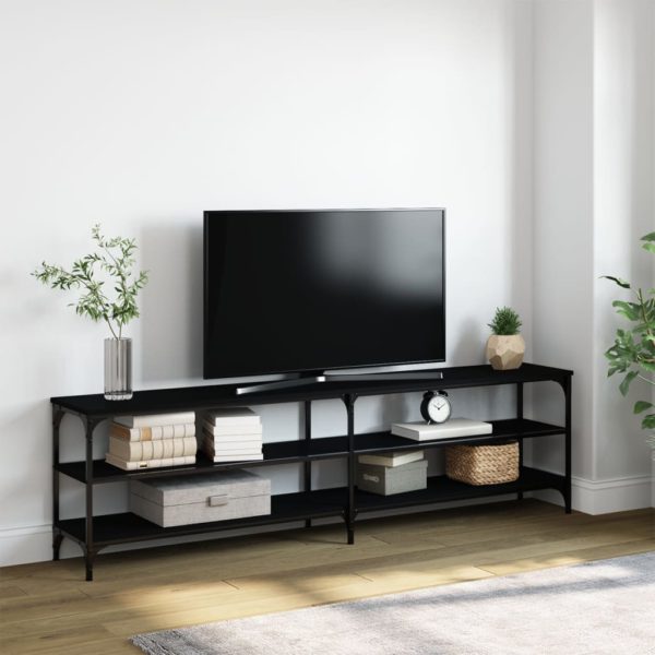 vidaXL TV-benk svart 180x30x50 cm konstruert tre og metall