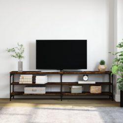 TV-benk røkt eik 180x30x50 cm konstruert tre og metall