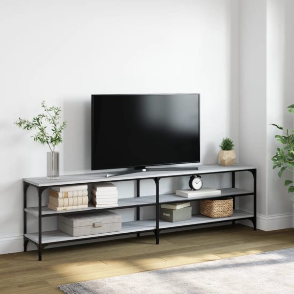 TV-benk grå sonoma 180x30x50 cm konstruert tre og metall