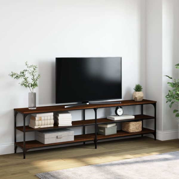 vidaXL TV-benk brun eik 180x30x50 cm konstruert tre og metall