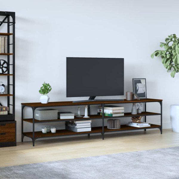 vidaXL TV-benk brun eik 200x30x50 cm konstruert tre og metall