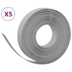 vidaXL Hagekanter 5 stk grå 10 m 10 cm polyetylen
