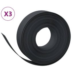 vidaXL Hagekanter 3 stk svart 10 m 15 cm polyetylen