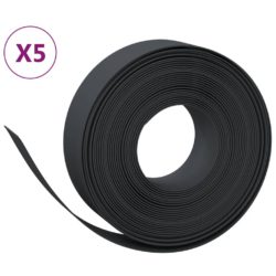 vidaXL Hagekanter 5 stk svart 10 m 15 cm polyetylen