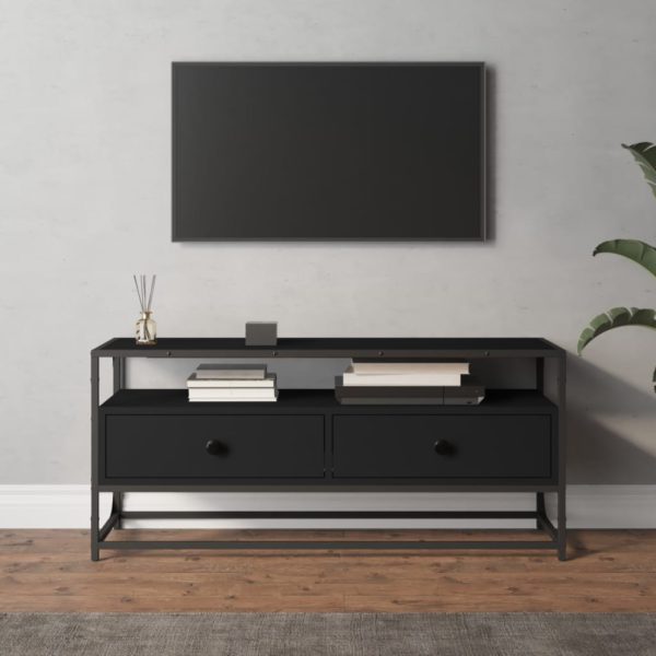 vidaXL TV-benk svart 100x35x45 cm konstruert tre