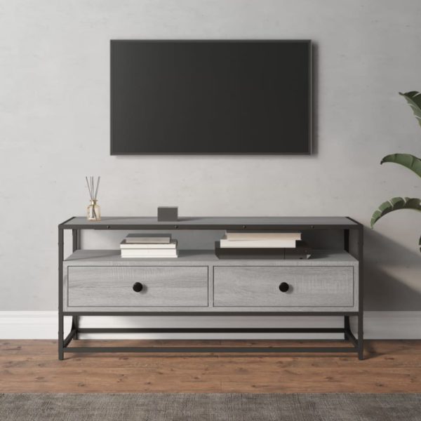 TV-benk grå sonoma 100x35x45 cm konstruert tre