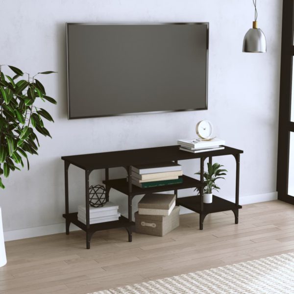 vidaXL TV-benk svart 102x35x45,5 cm konstruert tre