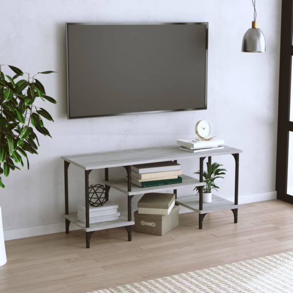 vidaXL TV-benk grå sonoma 102x35x45,5 cm konstruert tre