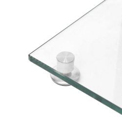 vidaXL Høyttalerstativer 2 stk sølv herdet glass 1 søyledesign