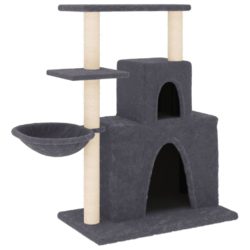Kattetre med klorestolper i sisal mørkegrå 83 cm