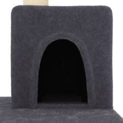 vidaXL Kattetre med klorestolper i sisal mørkegrå 123 cm