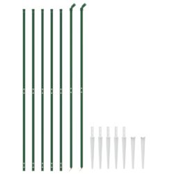 vidaXL Nettinggjerde med stolpespyd 2×10 m grønn