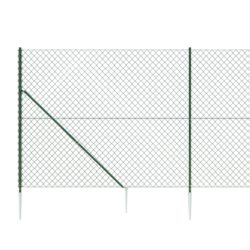 vidaXL Nettinggjerde med stolpespyd 2×10 m grønn