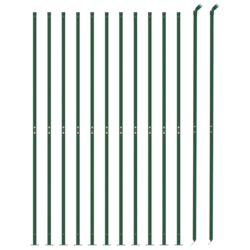 vidaXL Kjettinggjerde med flens grønn 1,8×25 m