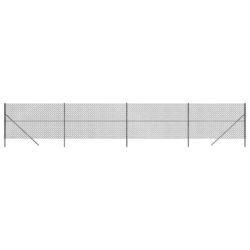 vidaXL Kjettinggjerde med flens antrasitt 1,4×10 m
