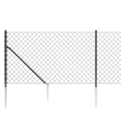 Nettinggjerde med stolpespyd 1×25 m antrasitt