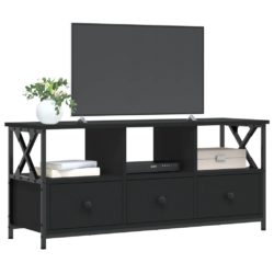 TV-benk svart 102x33x45 cm konstruert tre og jern