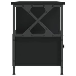 TV-benk svart 102x33x45 cm konstruert tre og jern