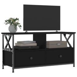 TV-benk svart 90x33x45 cm konstruert tre og jern
